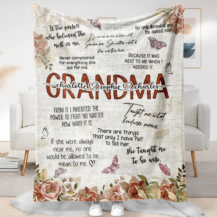 Grandma Custom Blanket | Reasons I Love Being A Grandma Blanket ...