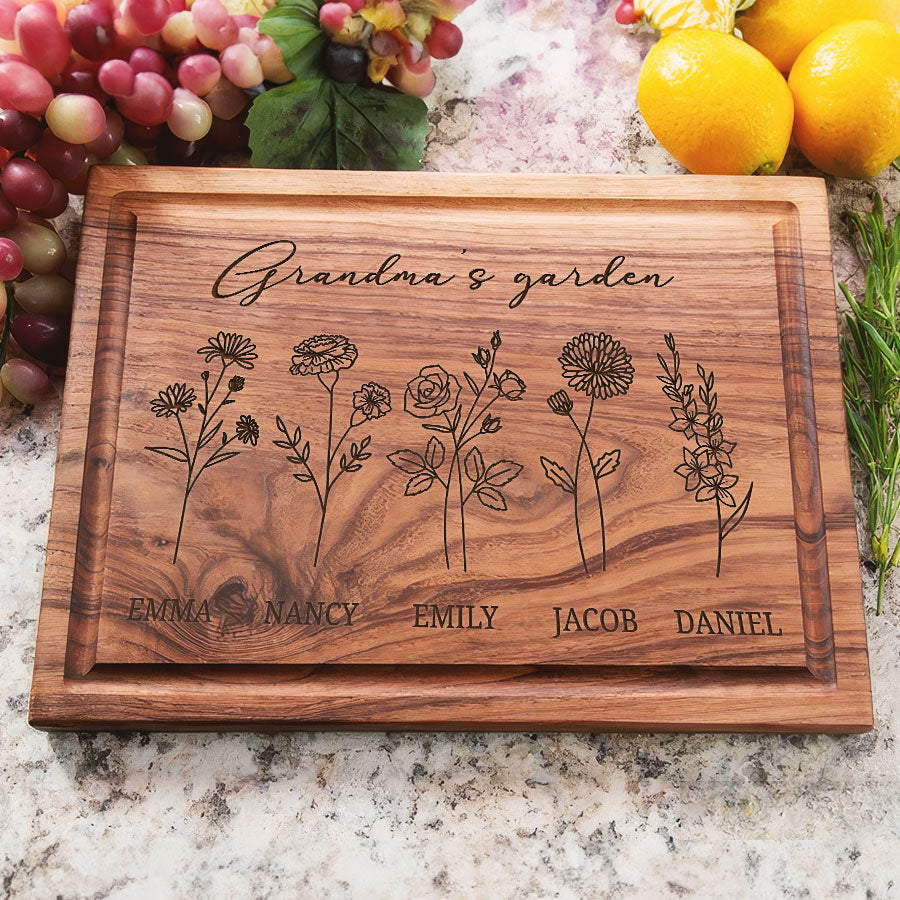 Grandma Cutting Board | Custom Grandma’S Garden Gifts | Grandma'S ...