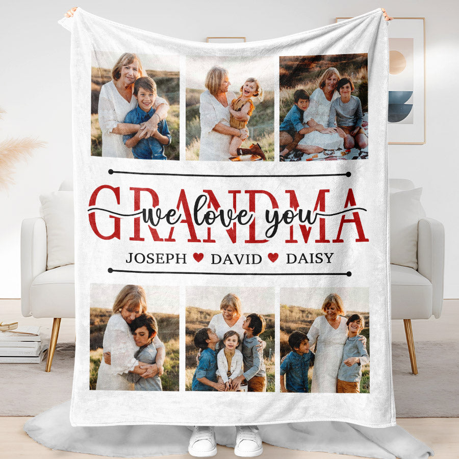 Custom We Love Grandma Blanket