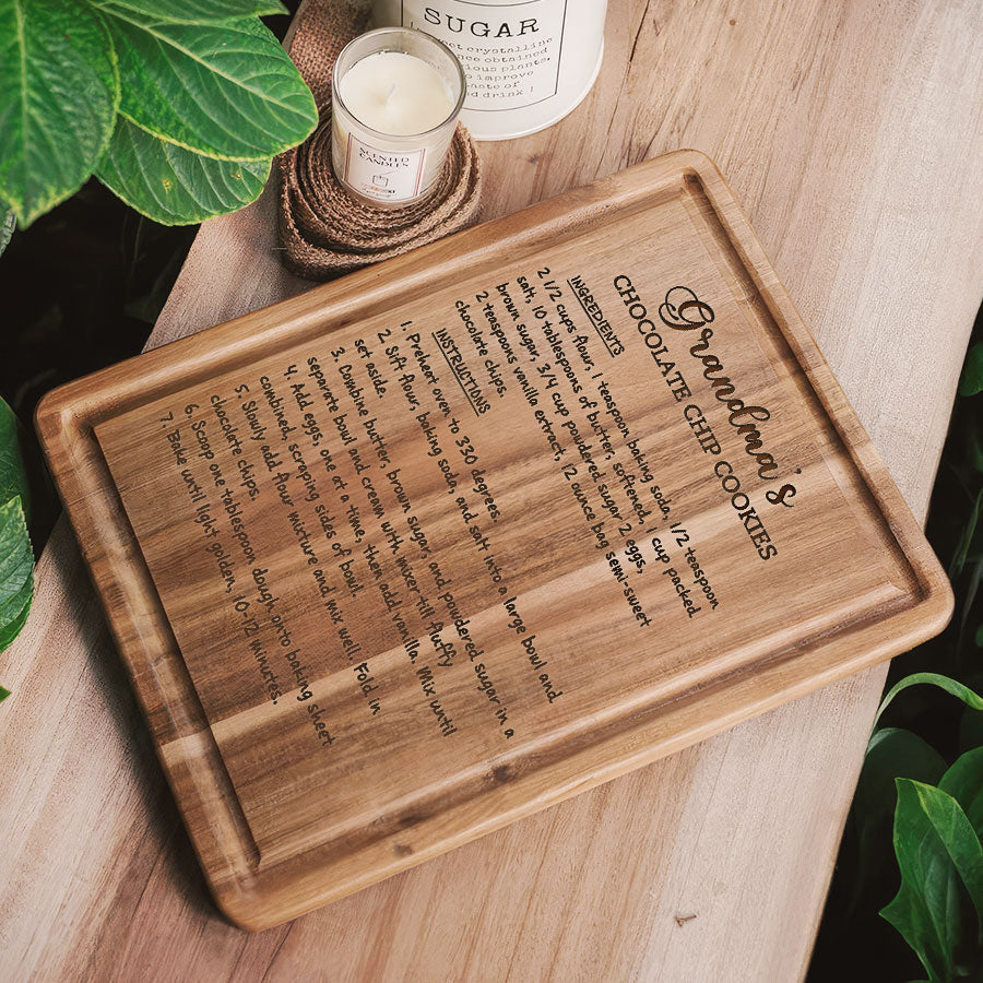 Grandma’s Recipe on a Cutting Board