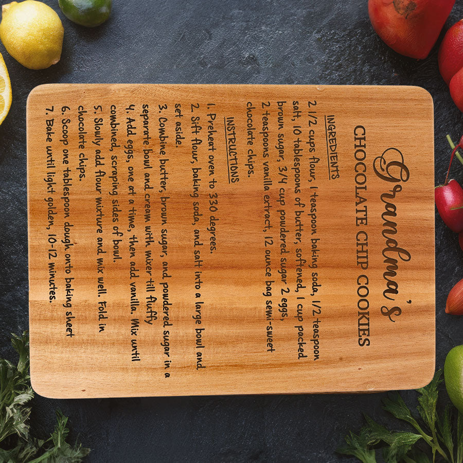 Grandma’s Recipe on a Cutting Board