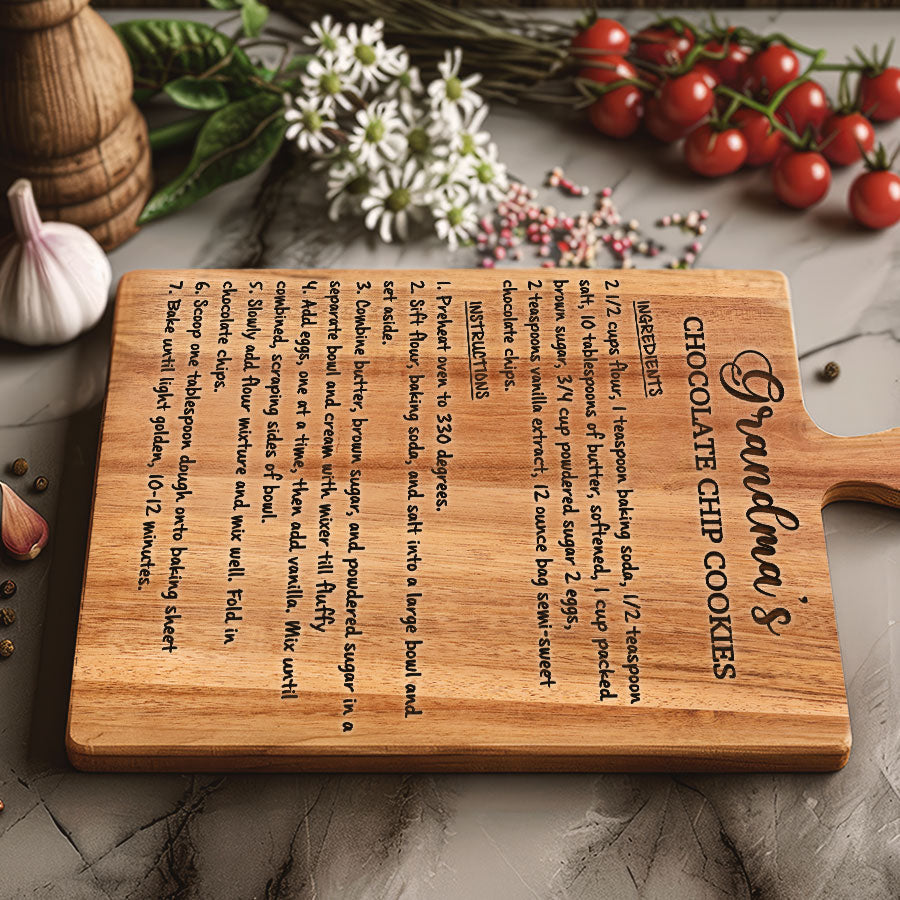 Grandma’s Recipe on a Cutting Board