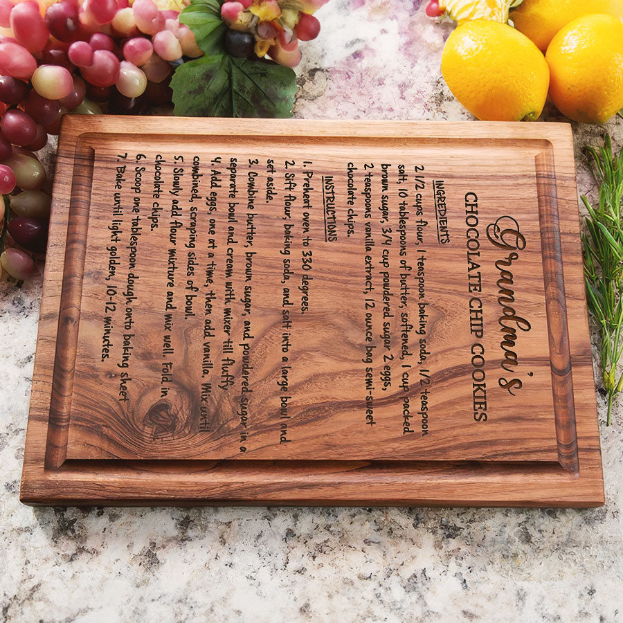 Grandma’s Recipe on a Cutting Board