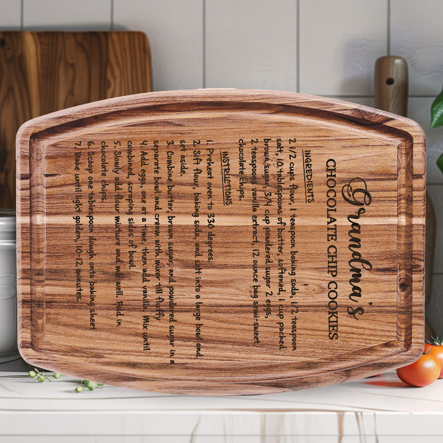 Grandma’s Recipe on a Cutting Board