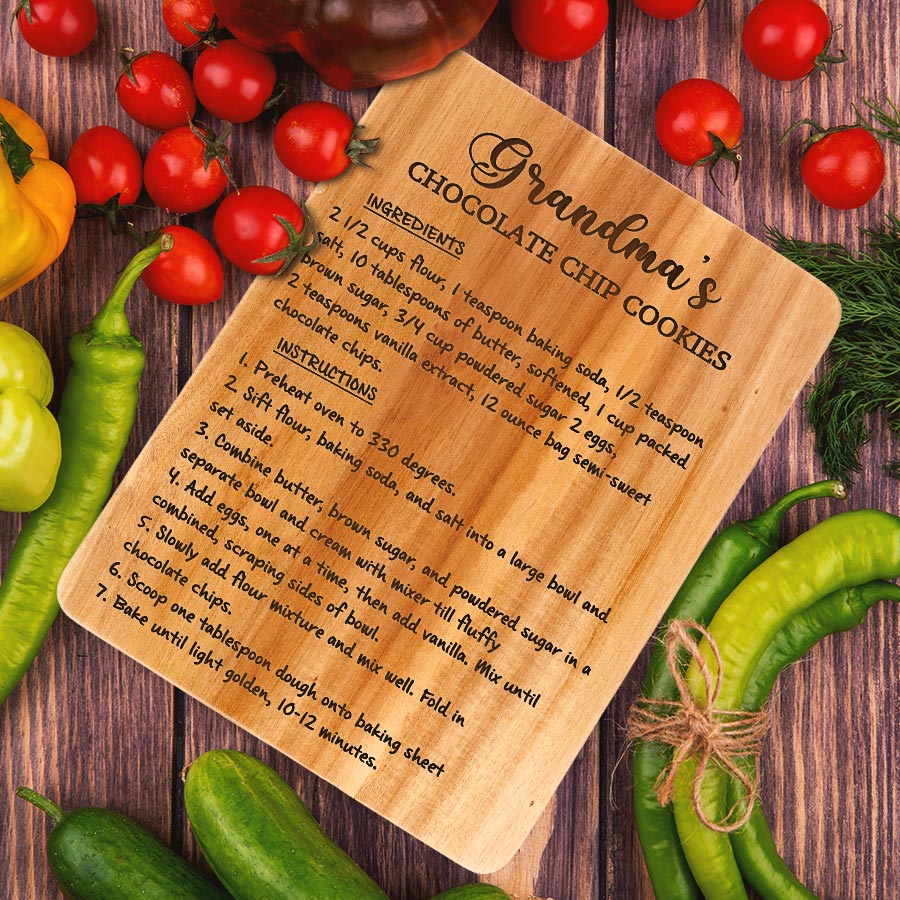 Grandma’s Recipe on a Cutting Board