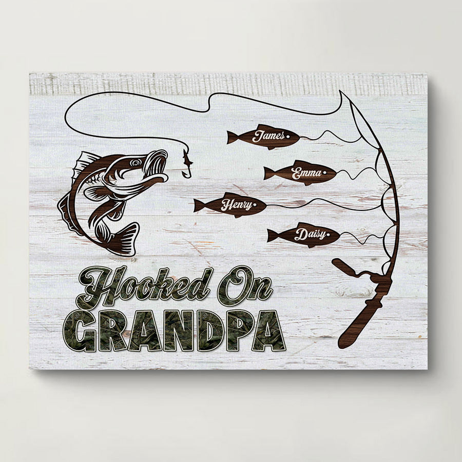 hooked on grandpa canvas