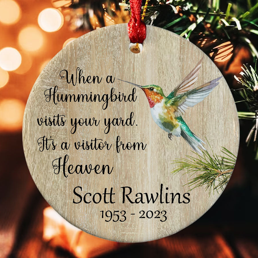 Hummingbird Ornament | Ornament For Lost Loved One | Custom Remembrance ...