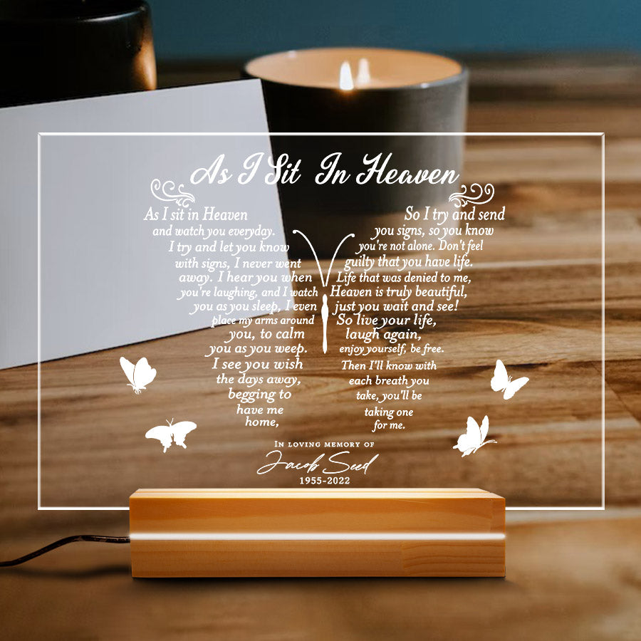 Memory Stuff In Memory Gifts Ideas | As I Sit In Heaven | Customized Night Light ...