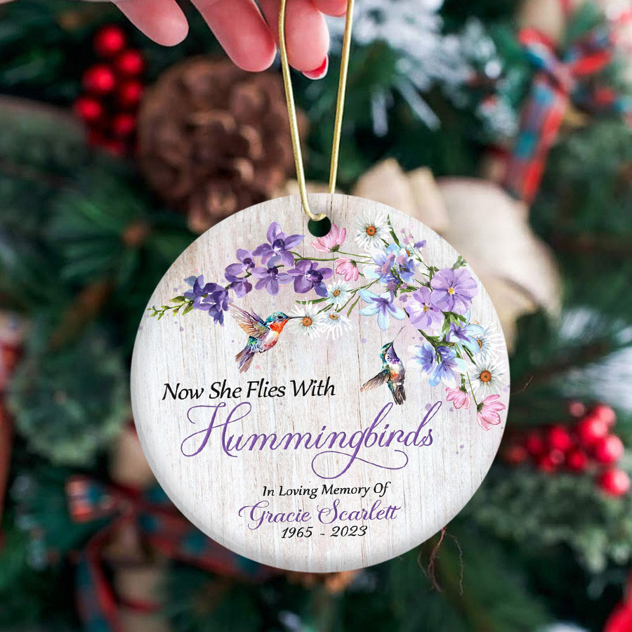 In Memory Of Ornaments | Hummingbird Memorial Ornament For Loss Of Mom ...