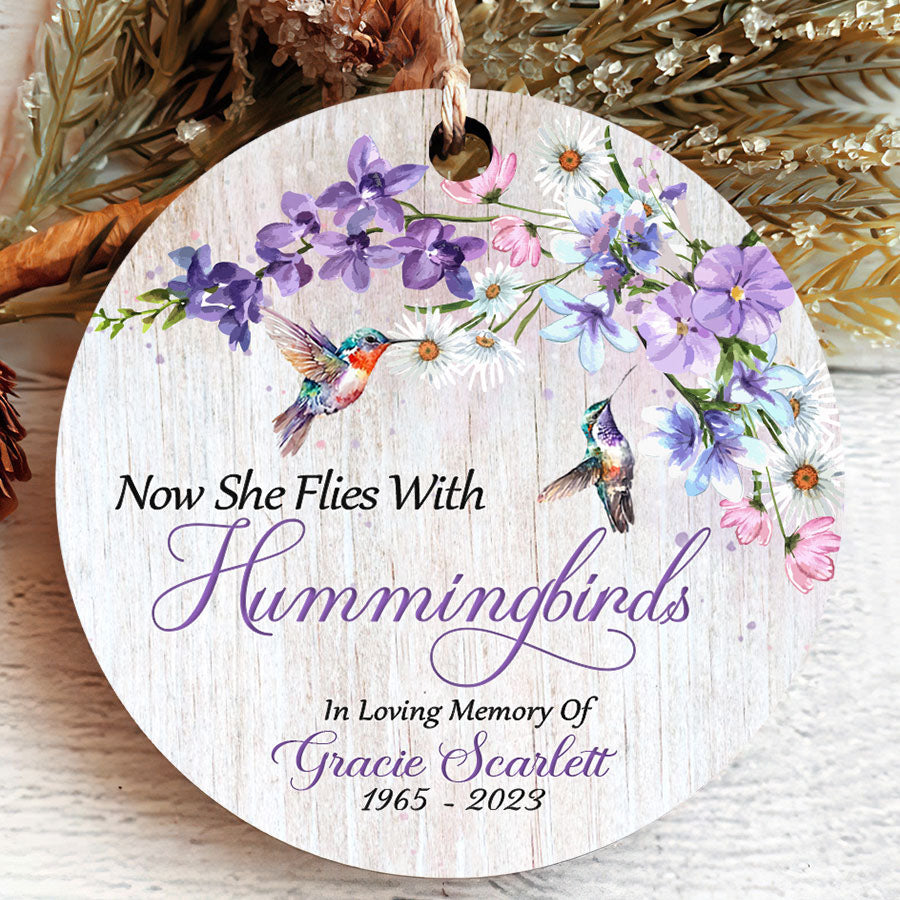 Hummingbird Memorial In Memory Of Ornaments | Hummingbird Memorial Ornament For Loss Of Mom ...