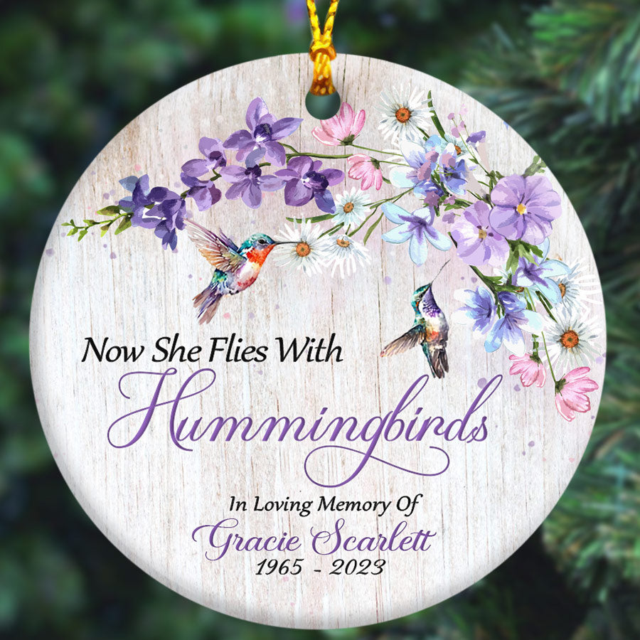 Hummingbird Memorial Ornament for Loss of Mom