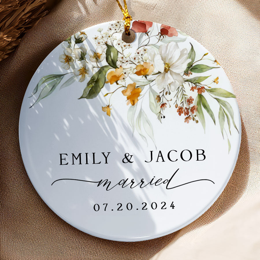 Personalized Mr Mrs Wedding Ornament