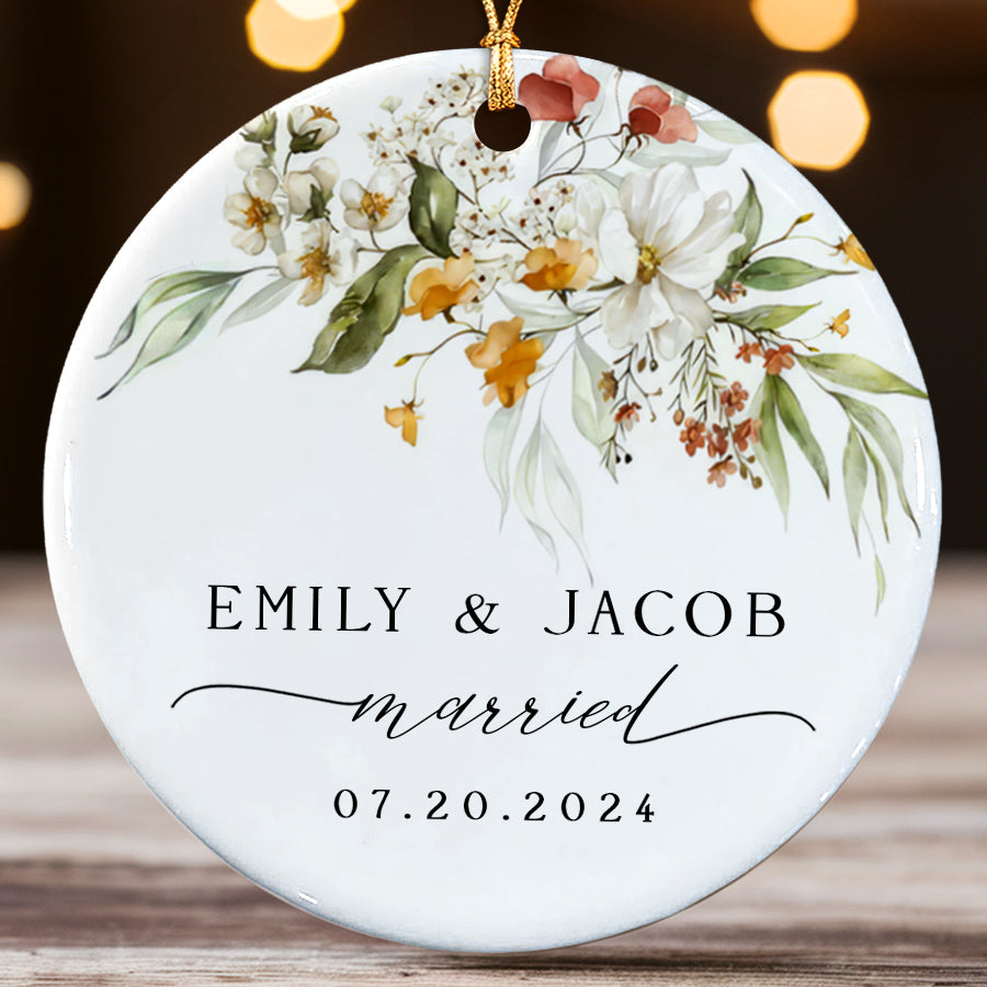 Personalized Mr Mrs Wedding Ornament