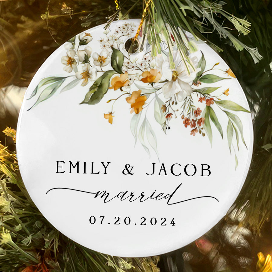 Personalized Mr Mrs Wedding Ornament