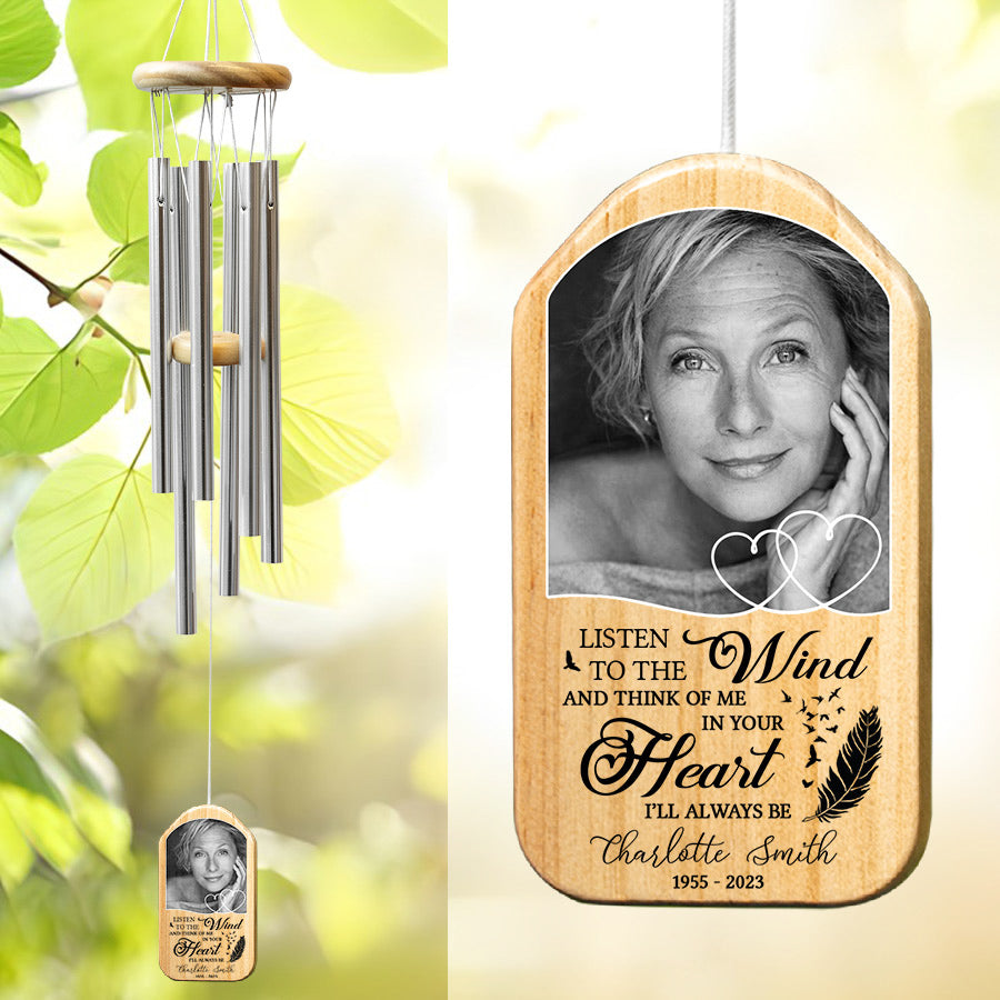 Memorial Personalized Wind Chimes | Custom Photo Memory Wind Chimes ...