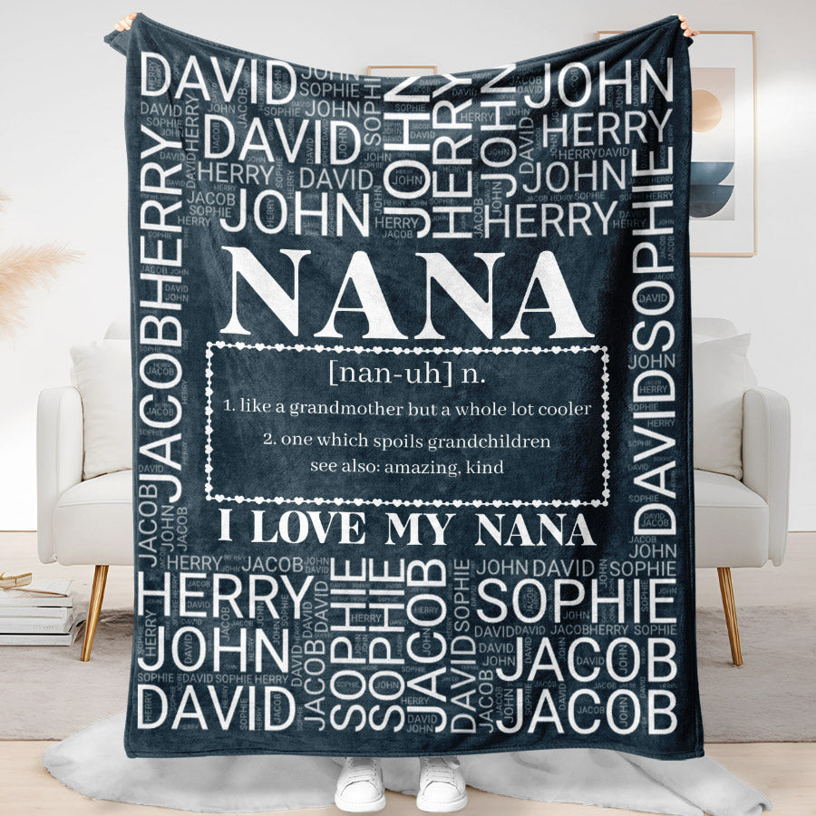 Nana Blanket With Grandkids Names