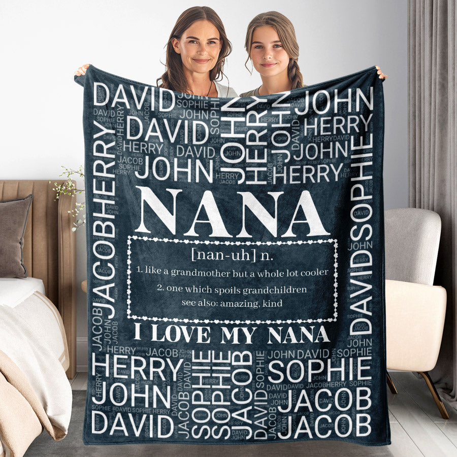 Nana Blanket With Grandkids Names