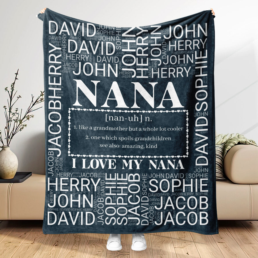 Nana Blanket With Grandkids Names