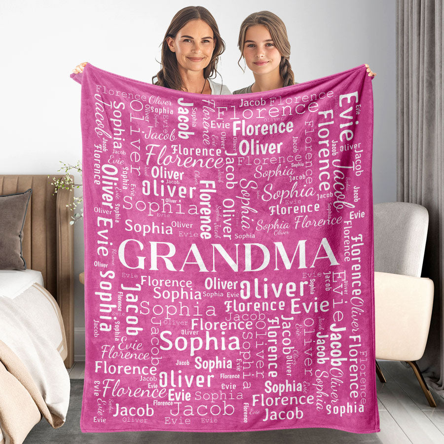Grandma Blanket With Grandkids Names