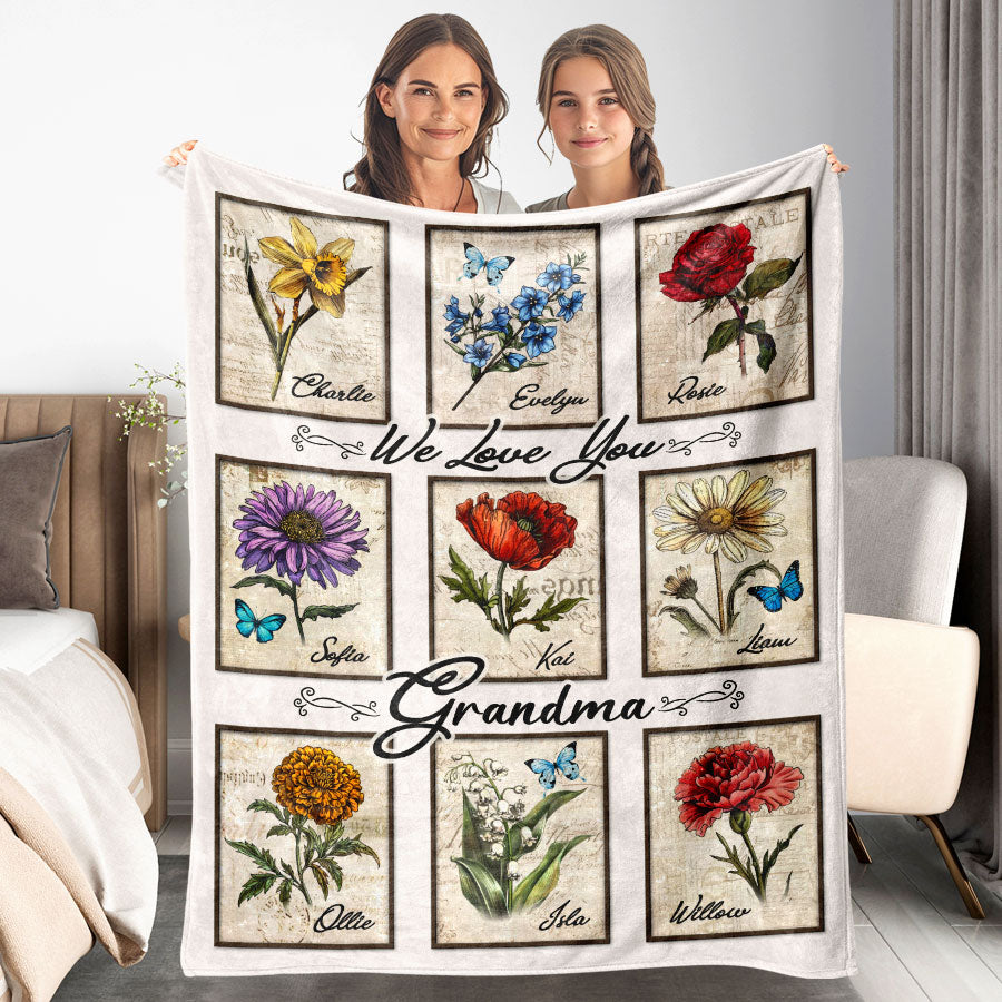 Mothers Day Grandma’s Garden Blanket