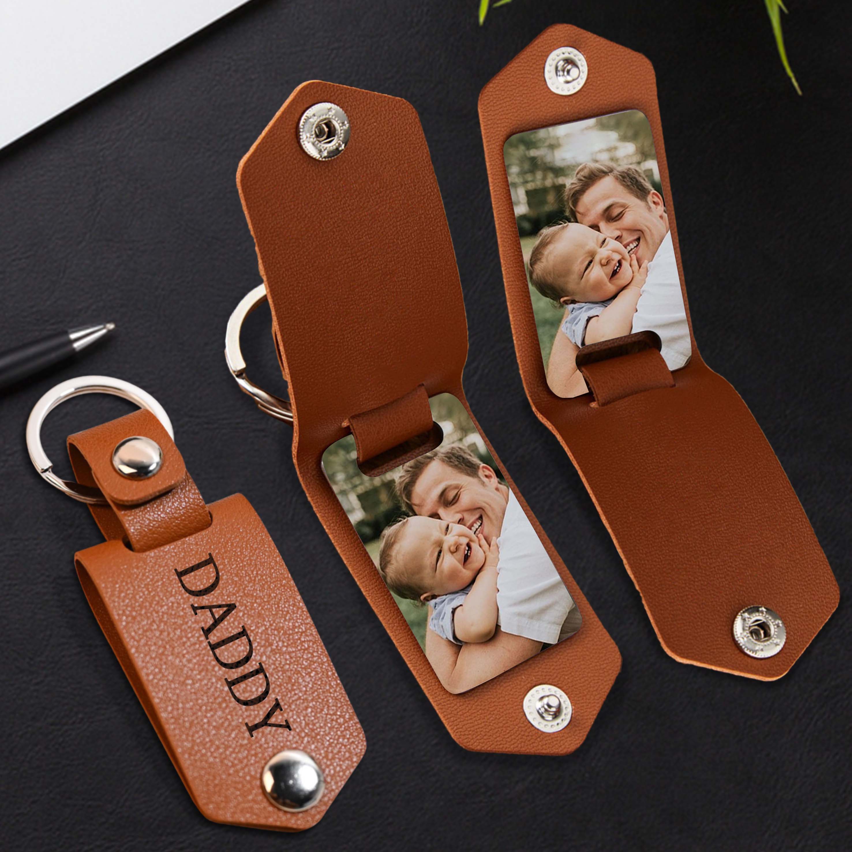 Custom Photo Fathers Day Keychain