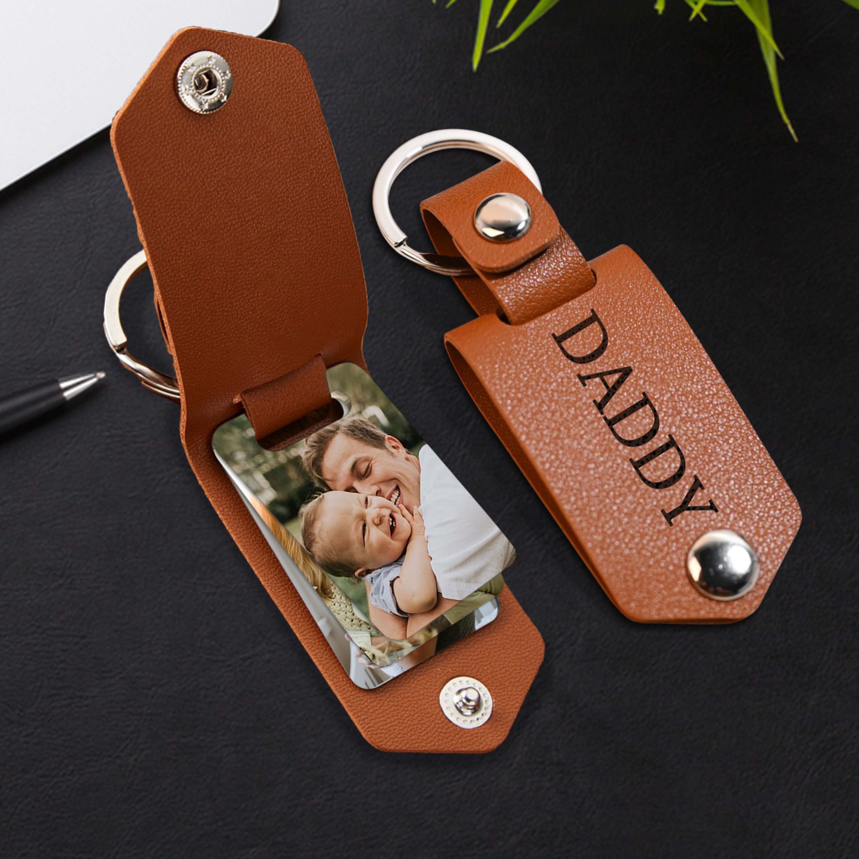 Custom Photo Fathers Day Keychain