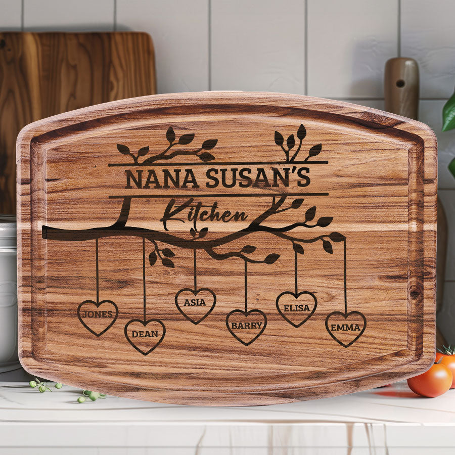 Personalized Grandma Gifts With Names | Grandma’S Kitchen Cutting Board ...