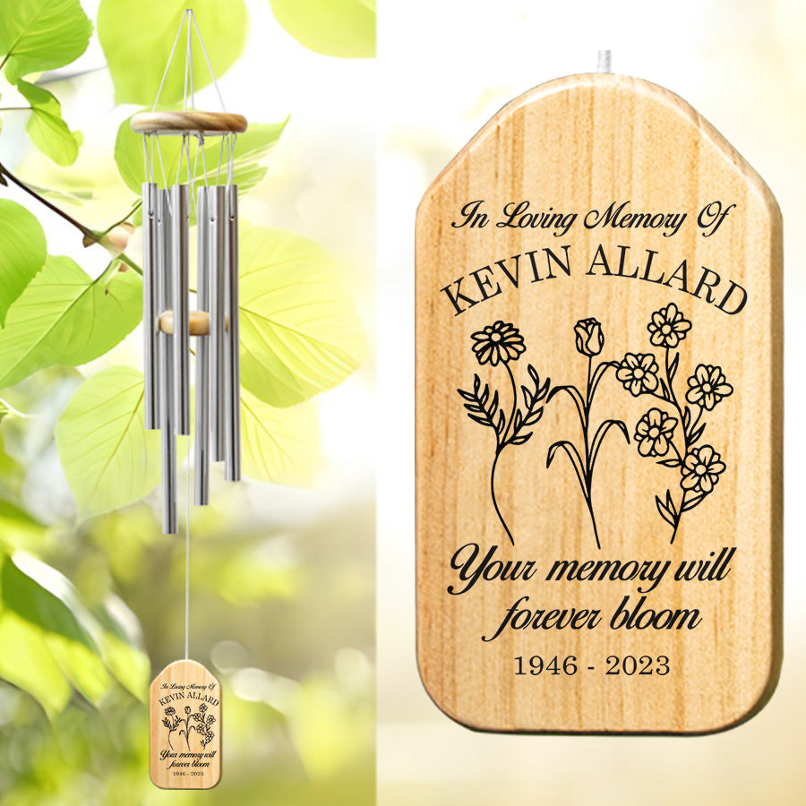 personalized memorial wind chimes