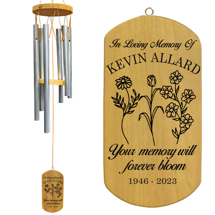 personalized memorial wind chimes
