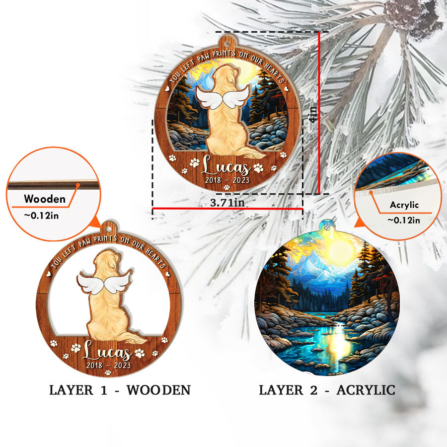 Personalized Pet Memorial Ornament Suncatcher Ornament For Dog Who