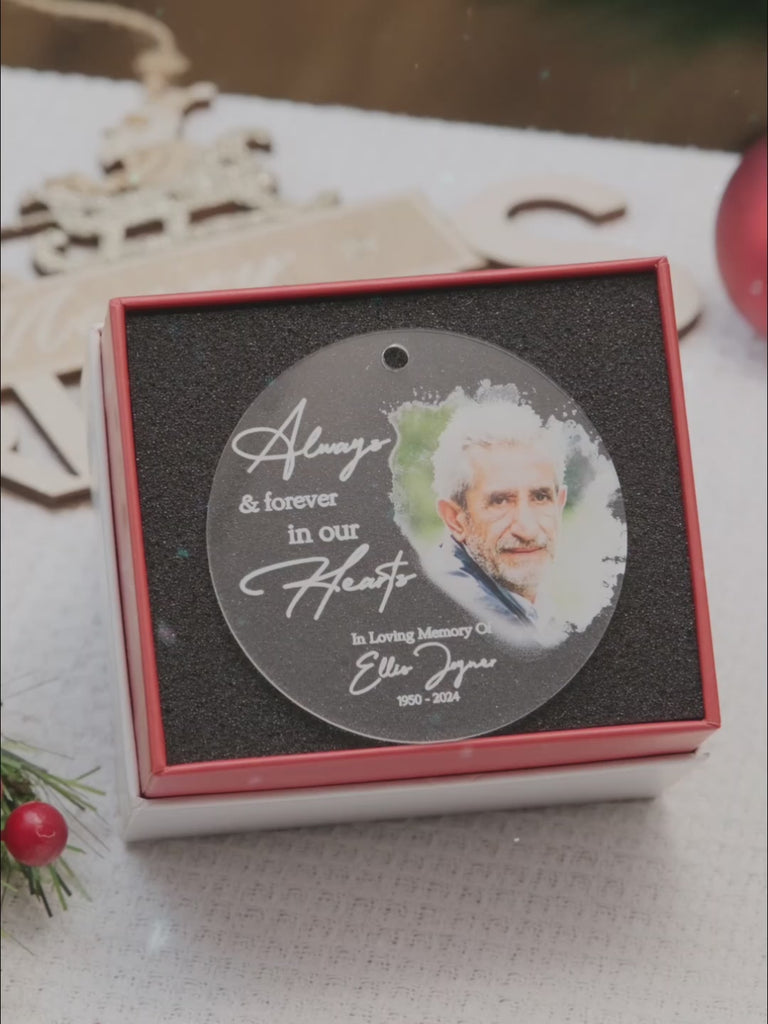 Memorial Christmas Ornaments | In Loving Memory Acrylic Ornament With Custom Photo