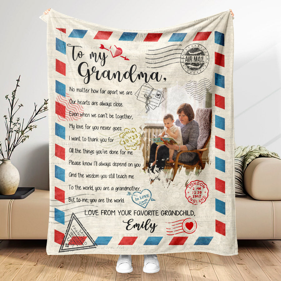 Custom Grandma Photo Blanket