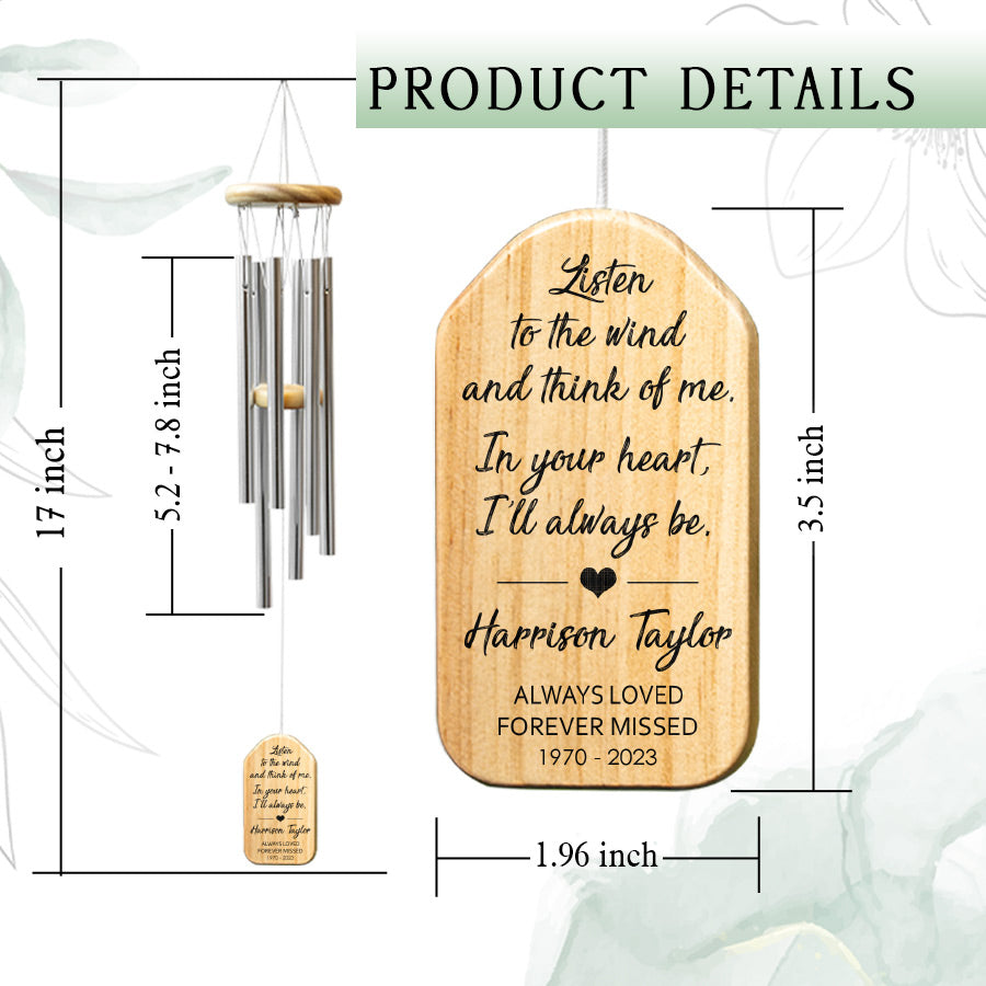 Wind Chime Memorial Gift | In Memory Wind Chimes For Loss Of Dad