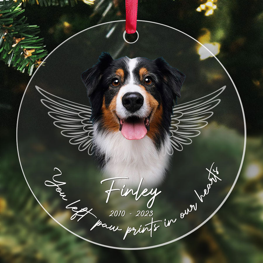 You Left Paw Prints in Our Hearts Ornament