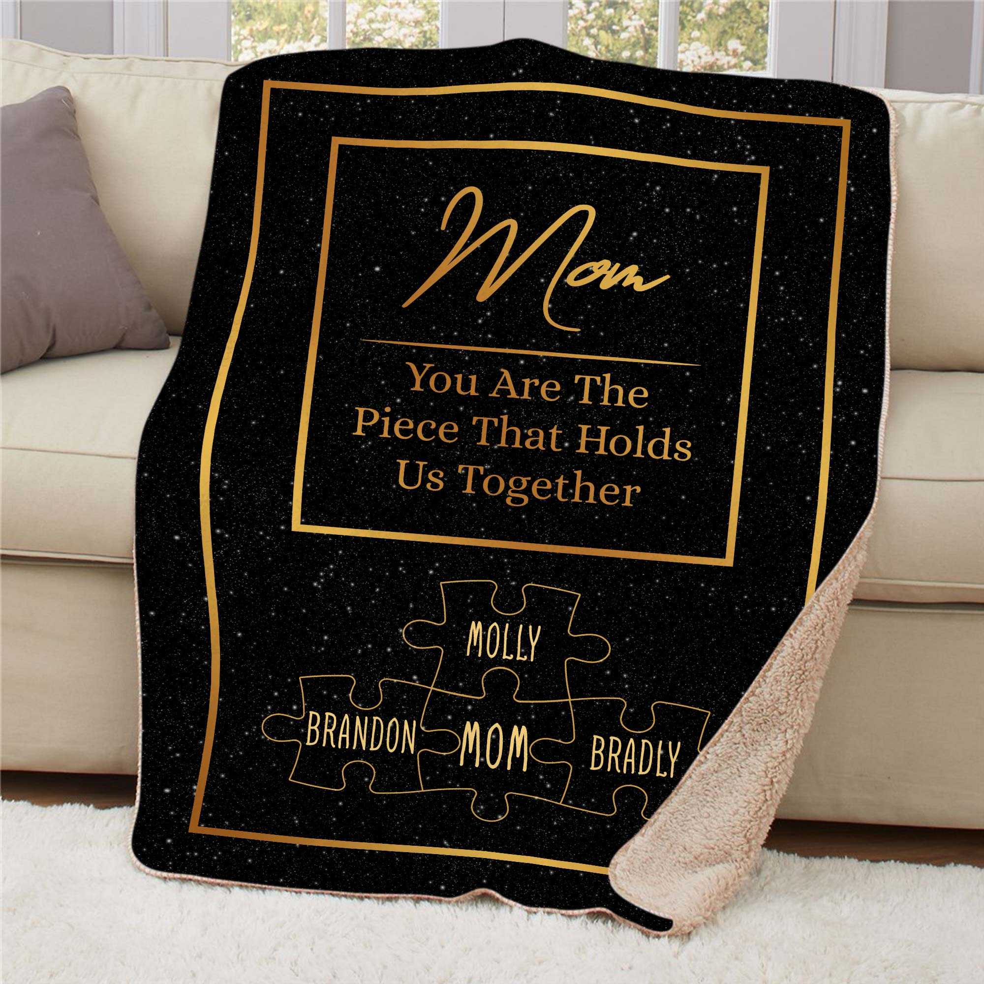 Mother's Day Memorial Blankets, Custom Name Puzzle
