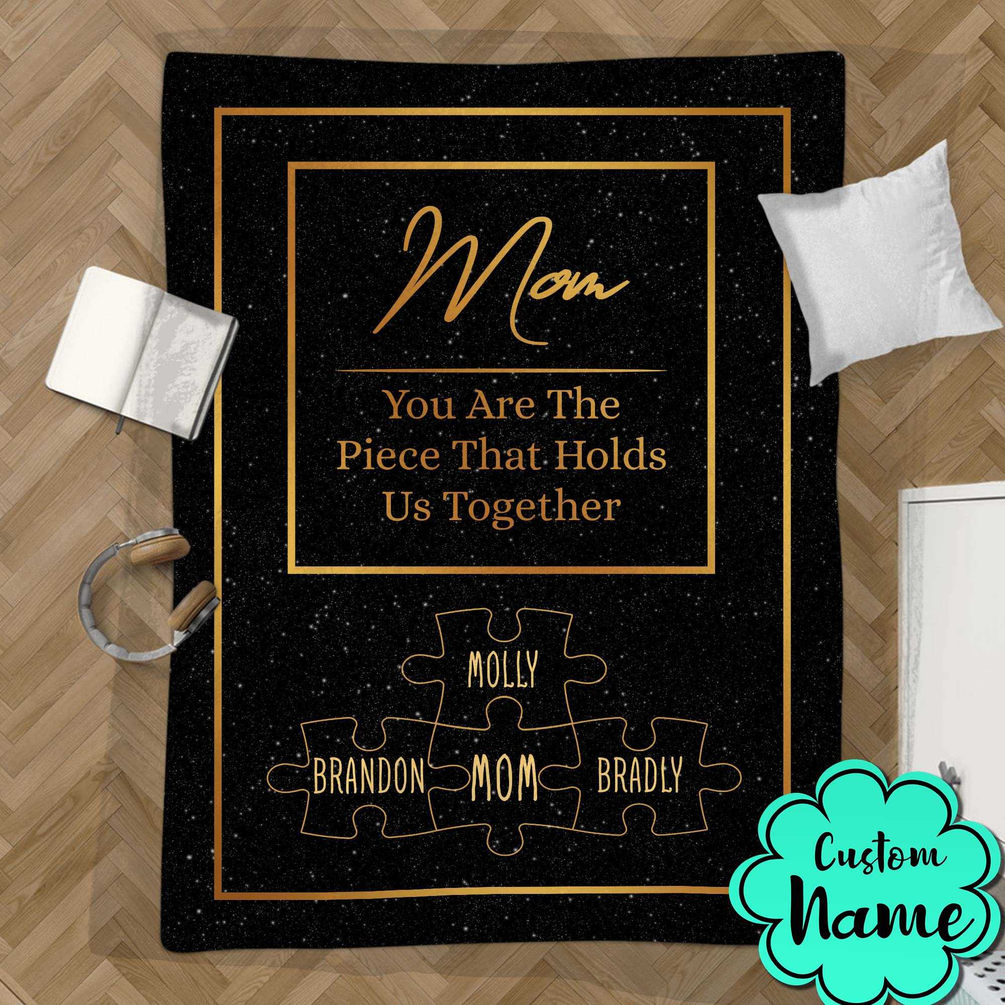 Mother's Day Memorial Blankets, Custom Name Puzzle
