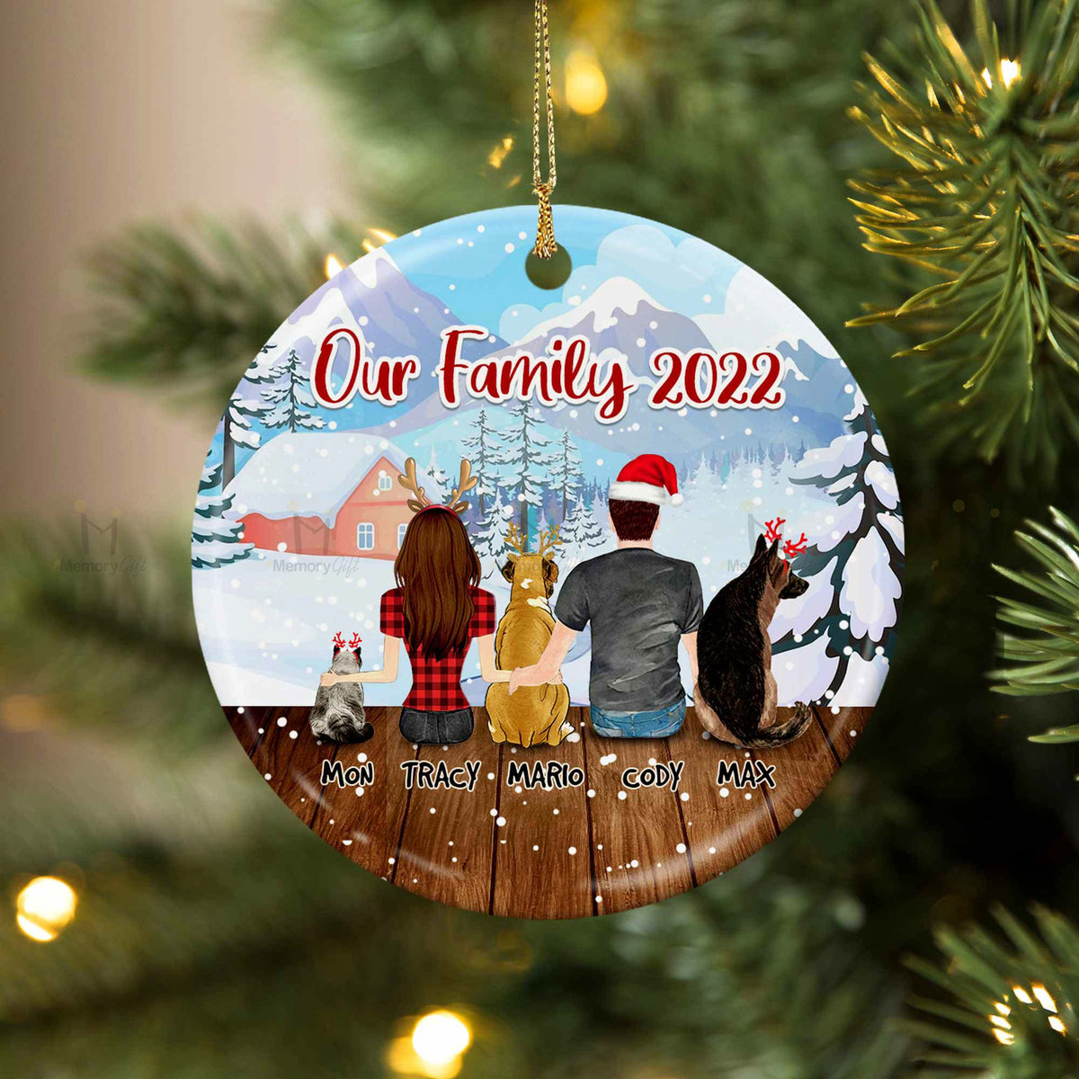 Family Ornament 2022 | Personalized Family Christmas Ornaments With Dog ...