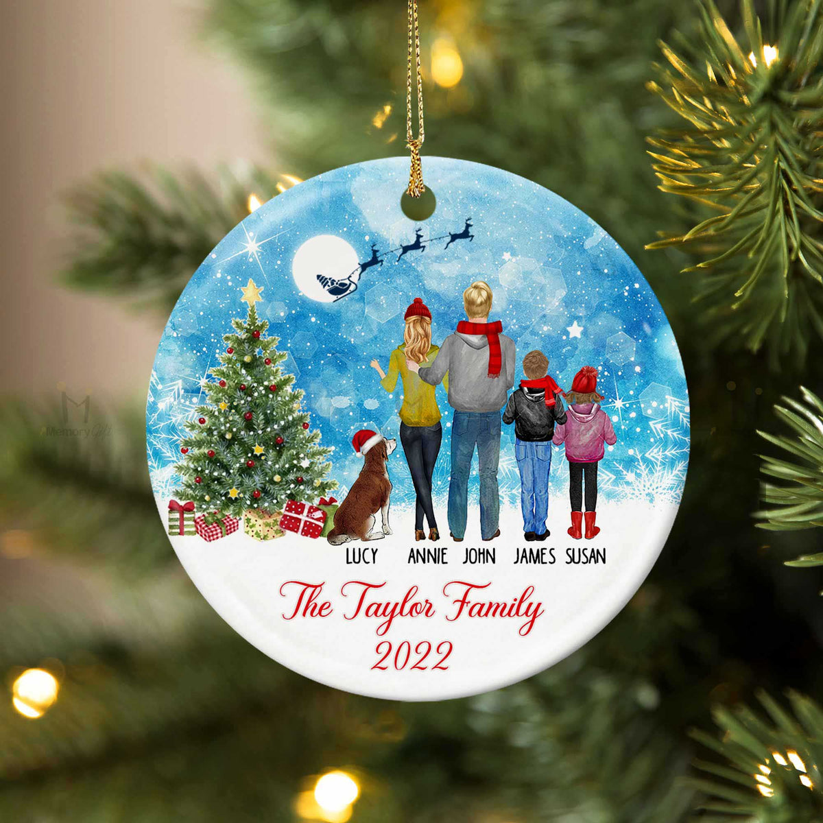 Family Ornament 2023 | Family Christmas Ornament With Dog ...