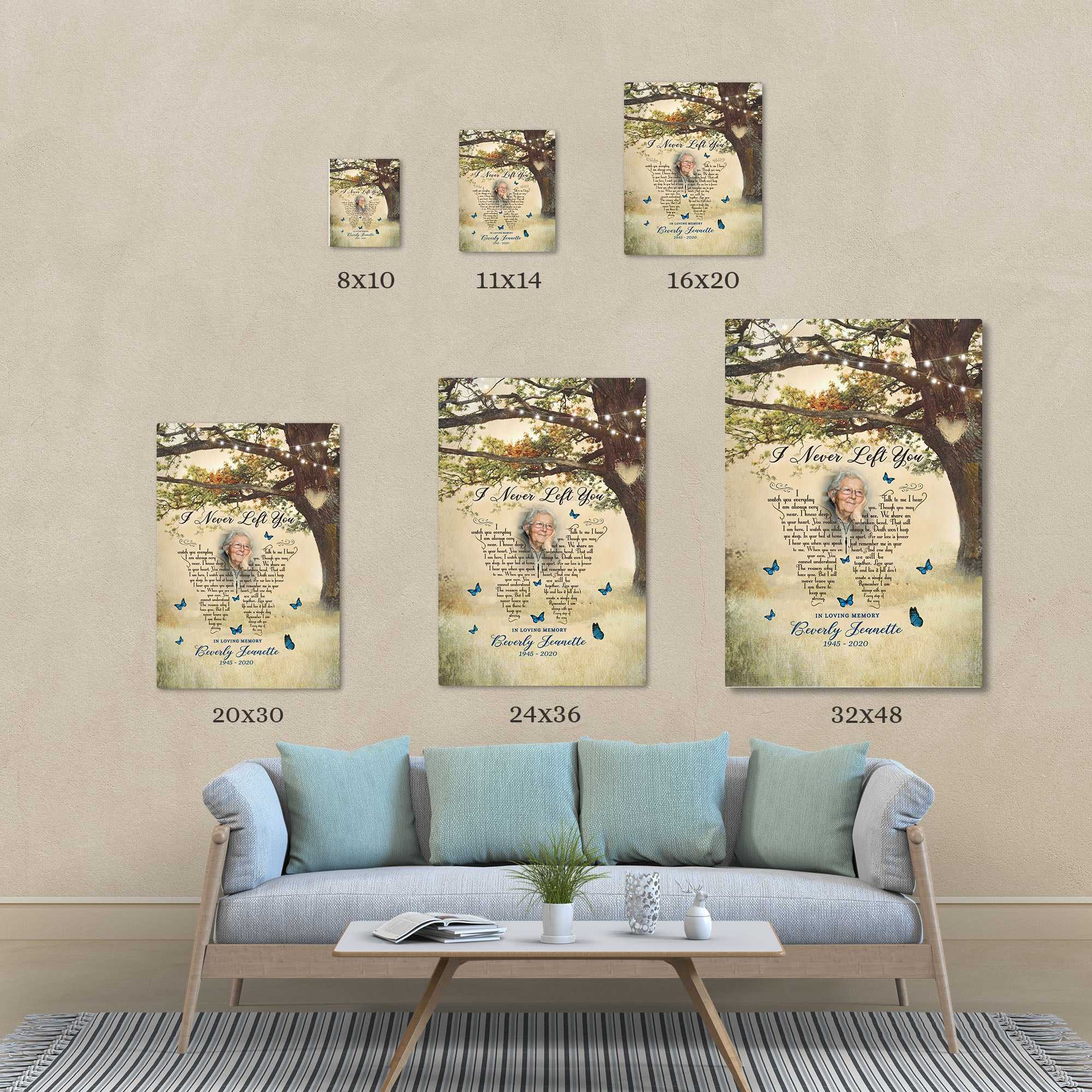 Sympathy Gifts For Loss Of Grandma, I Never Left You In Loving Memory Canvas, Mother Memorial Gifts