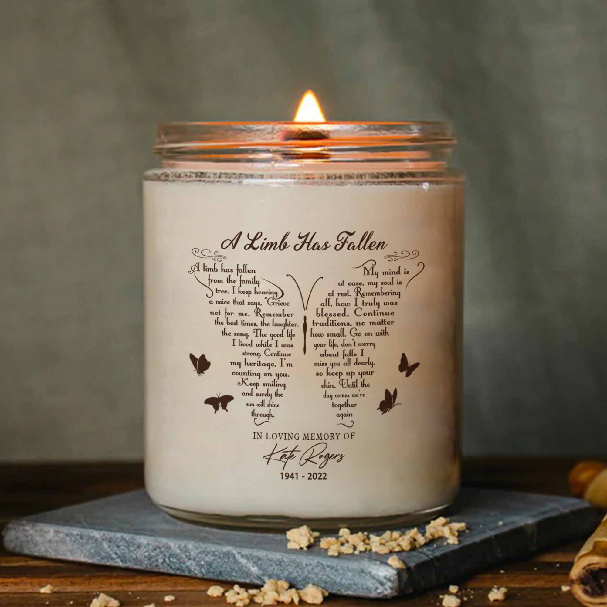 Personalized Candle Gifts, A Limb Has Fallen In Loving Memory Candle, Sympathy Candle Gifts