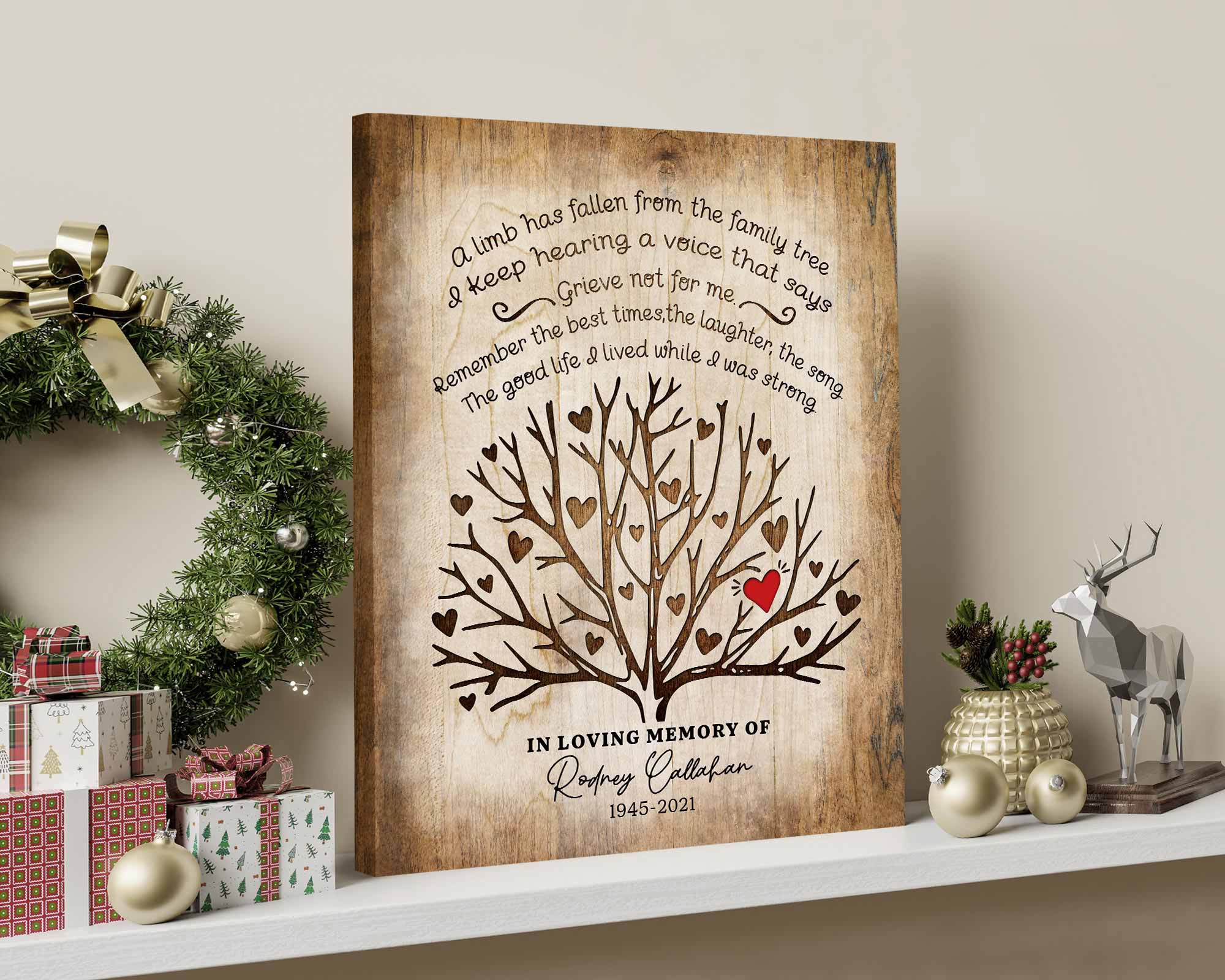 Memorial Gifts for Loss Of Father, A Limb Has Fallen Memorial Canvas, Remembrance Gifts