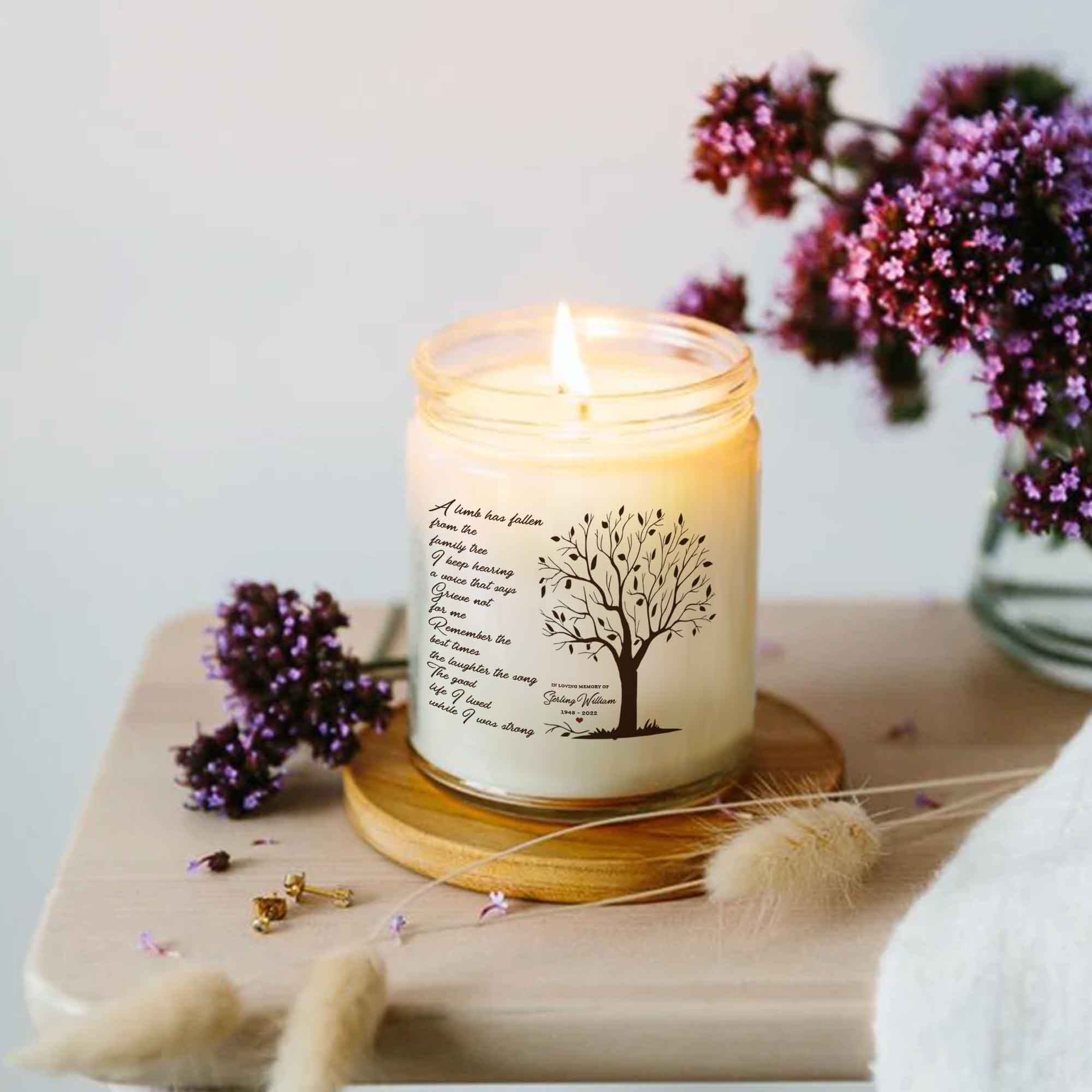 A Limb Has Fallen Memorial Candle, Sympathy Candle Gifts, In Loving Memory Candle