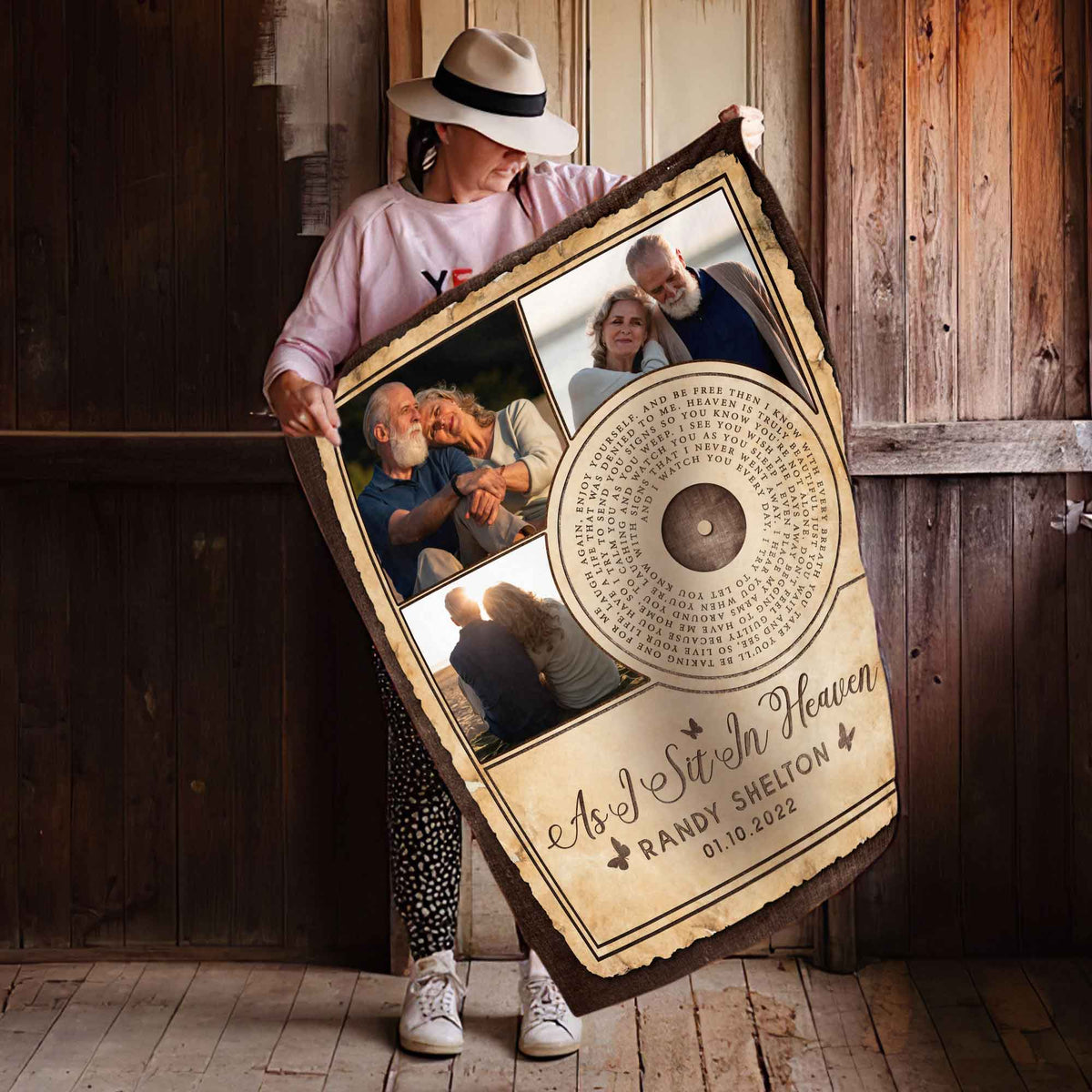 As I Sit In Heaven, Personalized Sympathy Blankets For Loss Of Father