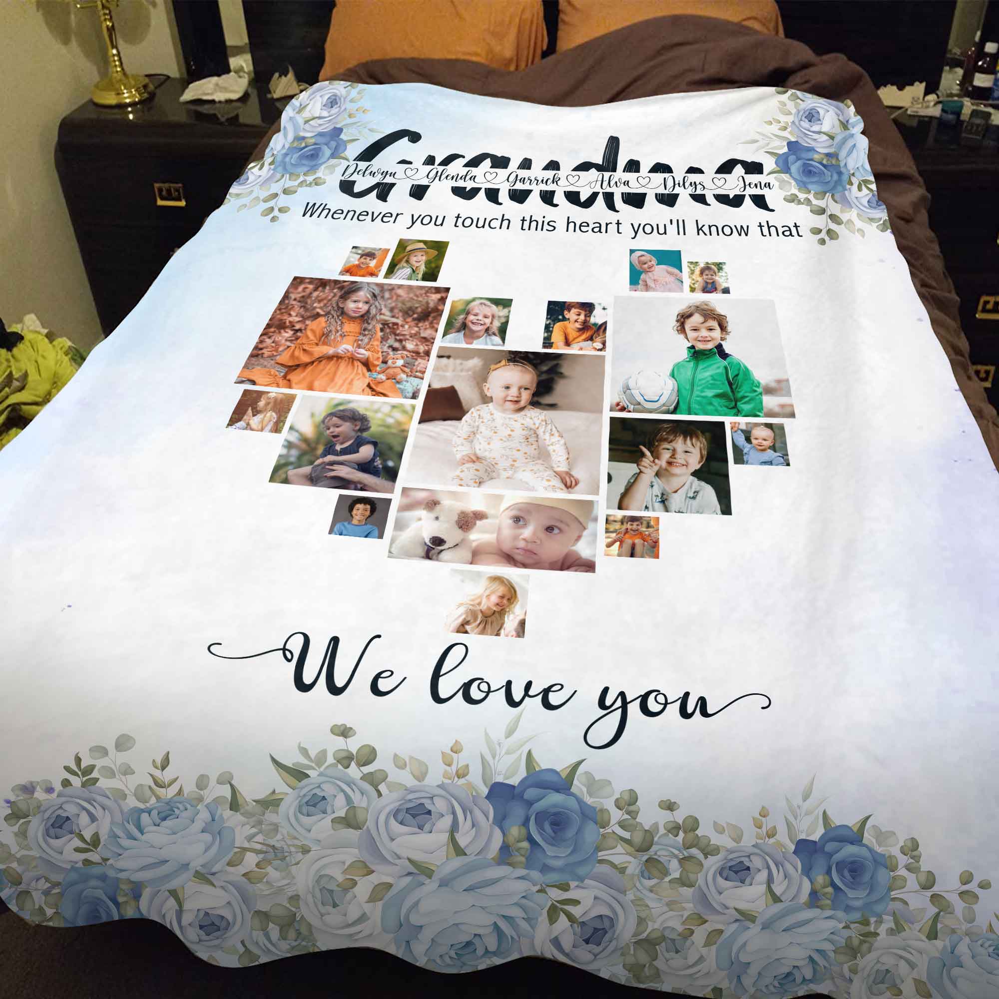 Grandma Personalized Blanket, Gift For New Grandma, Mothers Day Gift For Grandma