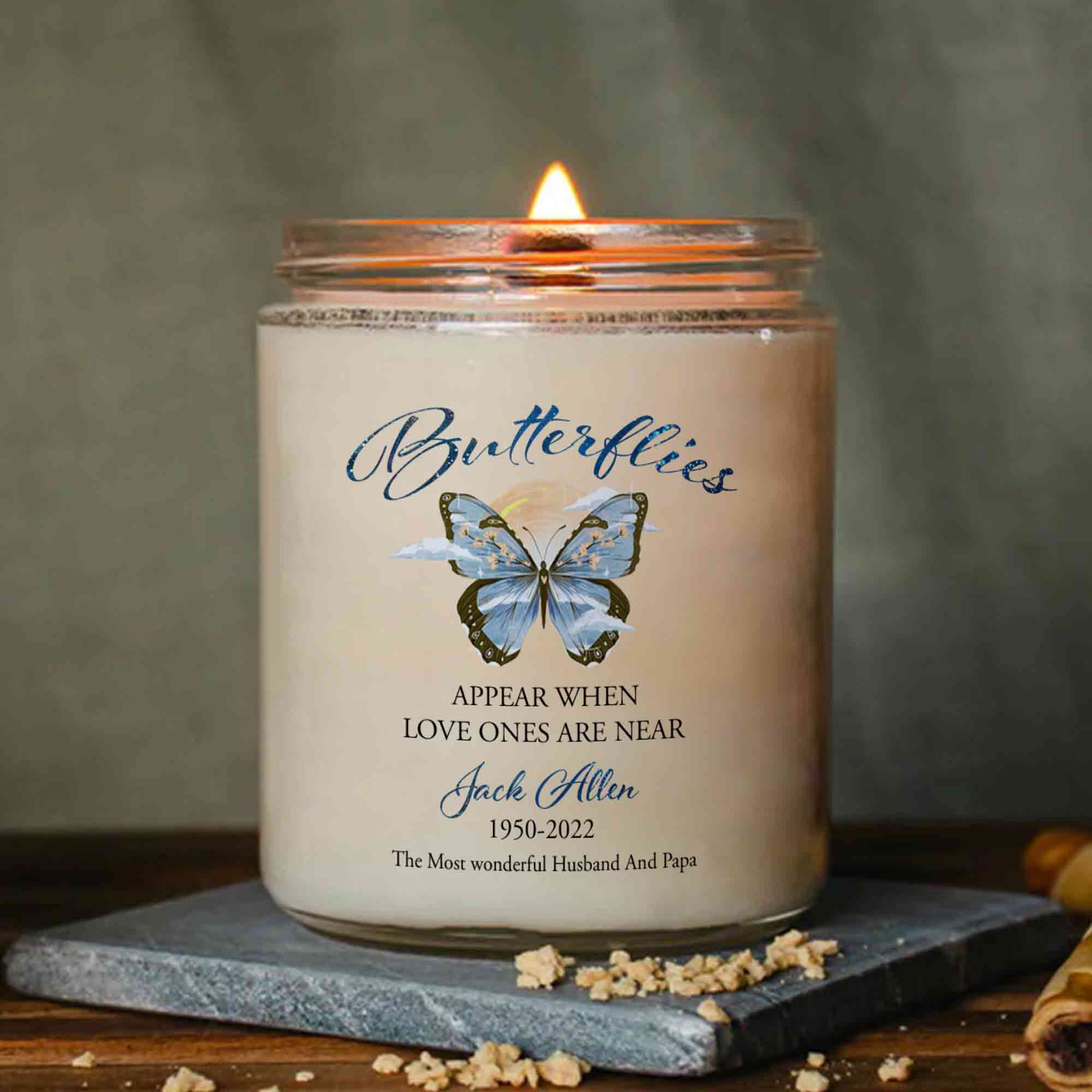 Those We Love Don'T Go Away Personalized Memorial Candle, Loss Of Mother Sympathy Candle, In Memory Of Candle