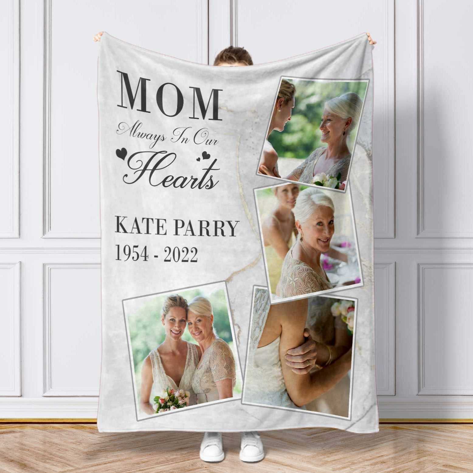 Personalized Memory Blankets For Loss Of Mother, Sympathy Blankets For Mothers Day Gift, Grieving Blanket