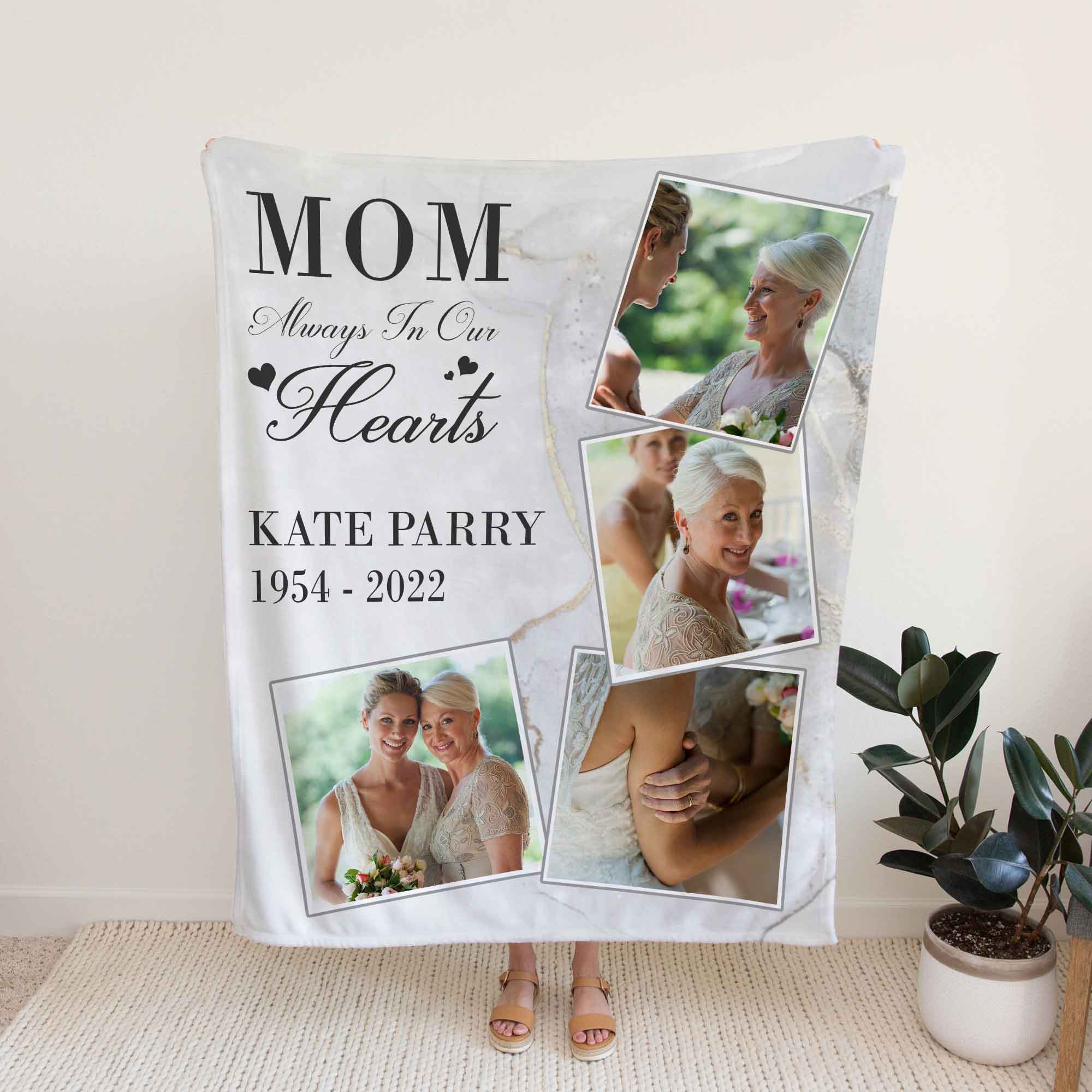 Personalized Memory Blankets For Loss Of Mother, Sympathy Blankets For Mothers Day Gift, Grieving Blanket