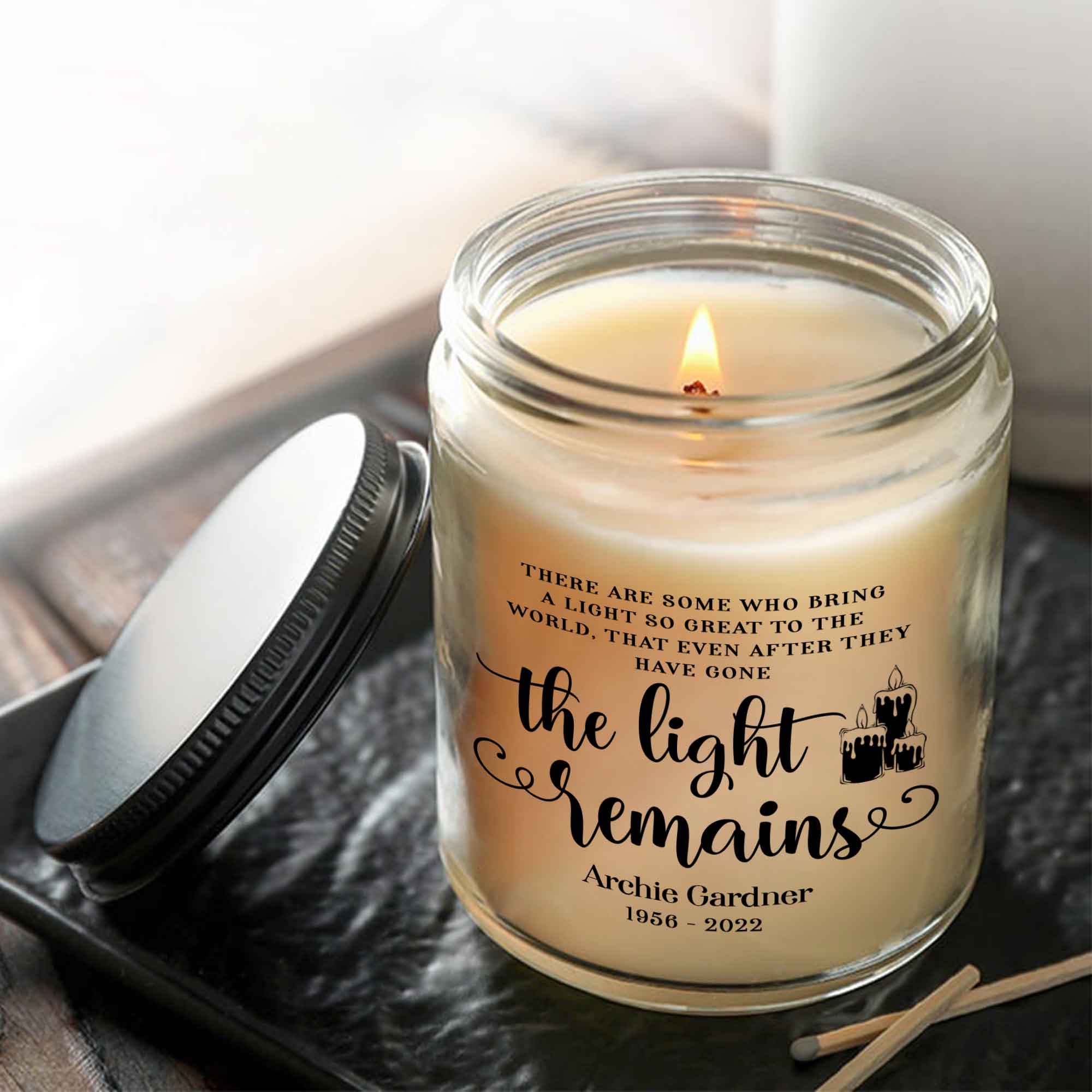 Personalized Memorial Candle, In Loving Memory Gifts For Loss Of Loved One, Candle Of Remembrance