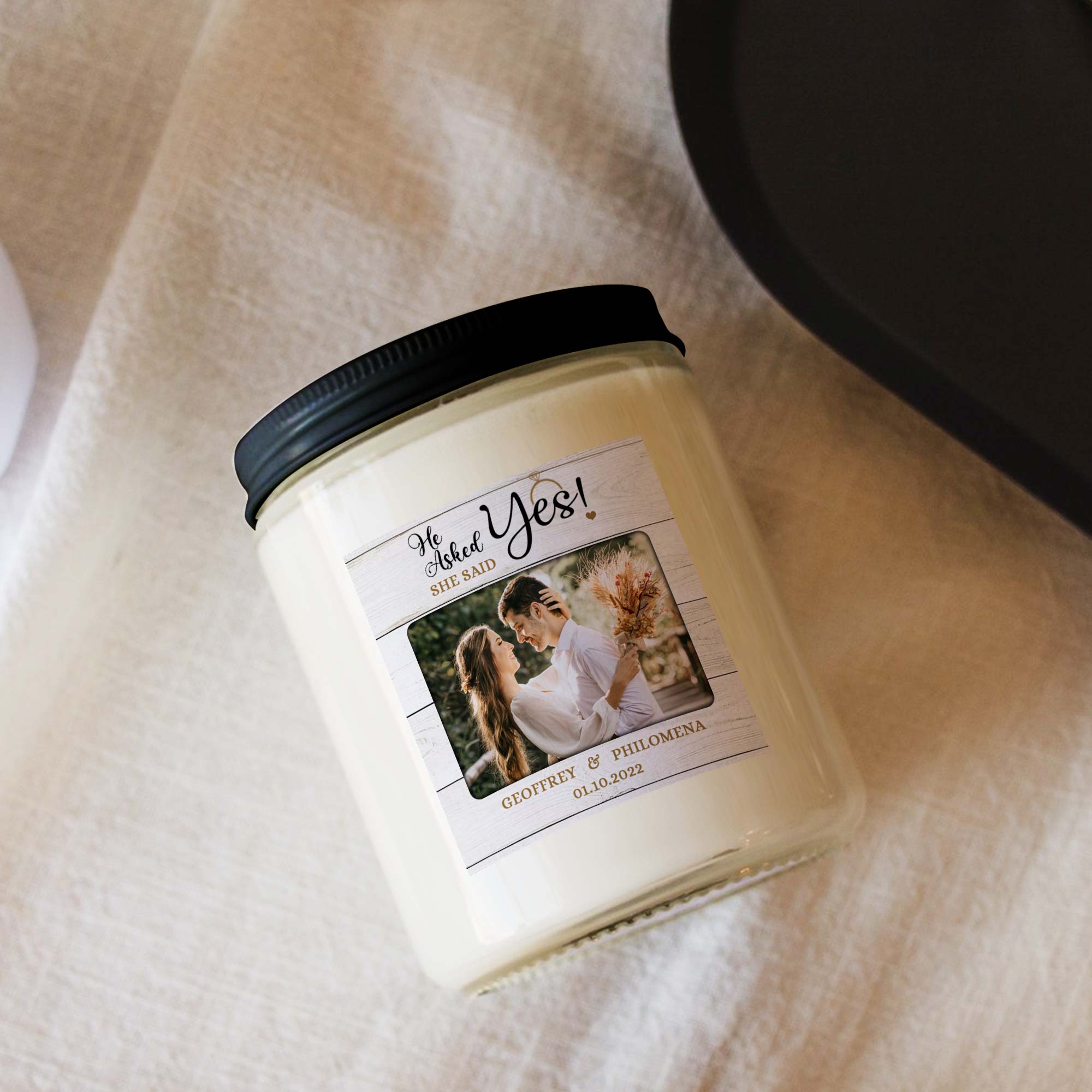 Engagement Candle Gifts for Wife, Mr and Mrs Photo Candle, Personalized Engagement Candle Gift For Bride