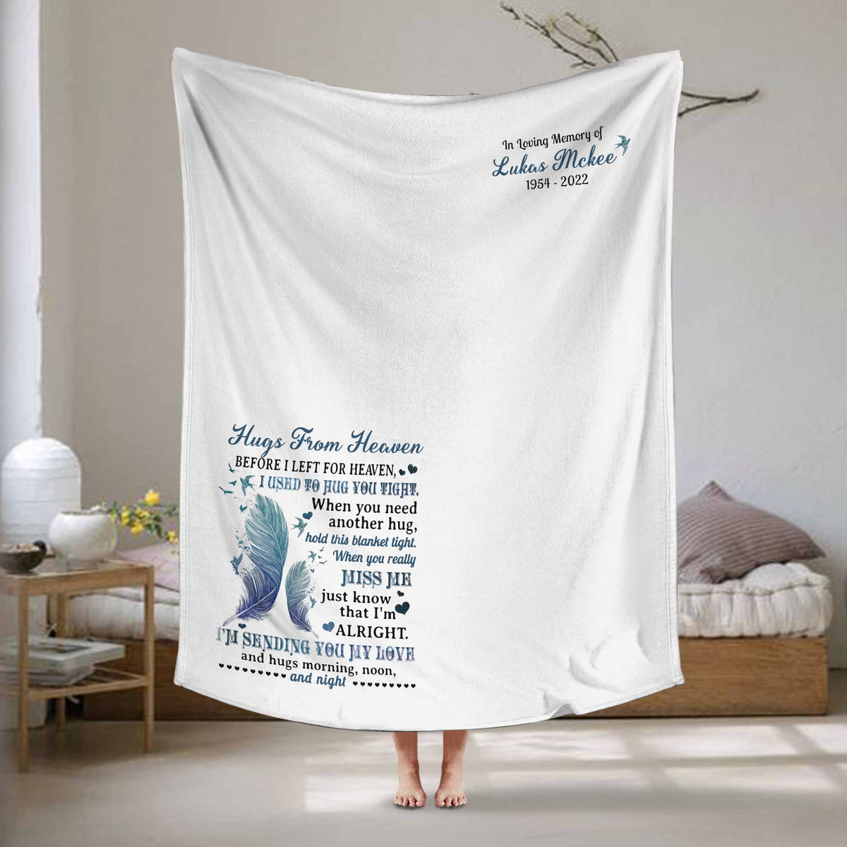 Personalized Memory Blankets, Sympathy Ideas for Loss of Father/Mother